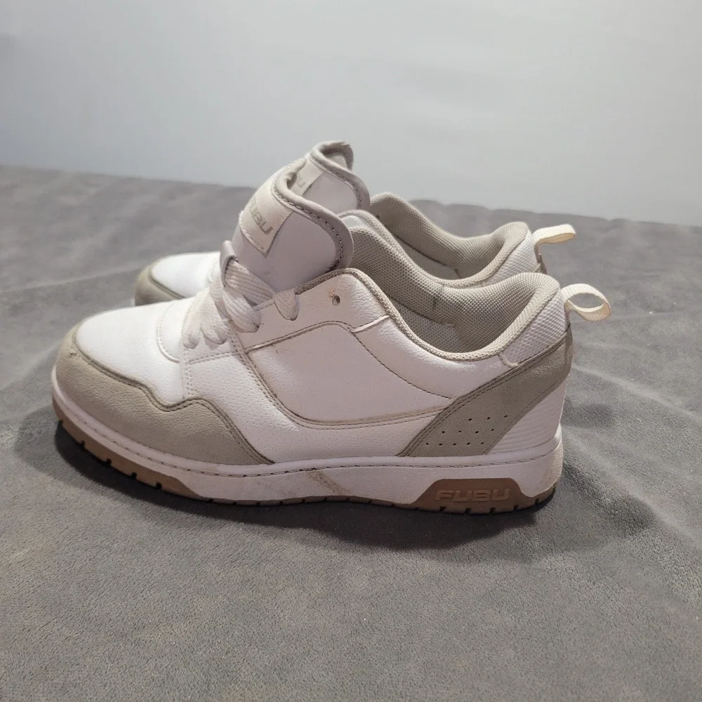 FUBU Mens White Gray Low Top Sneakers Shoes BYFB23SC00‎ Size 2 USA